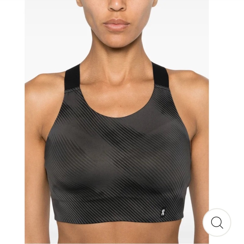New On Running Performance Graphic Bra in Black XXS D-DD Cup - Picture 1 of 7